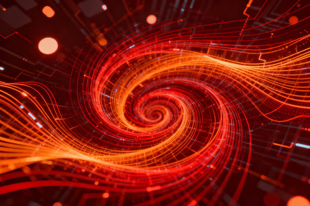 Abstract technology background. Fractal art. 3d rendering. Computer digital drawing.の素材