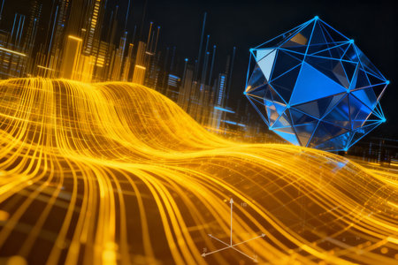 3d rendering of abstract technology digital background. High tech concept.の素材