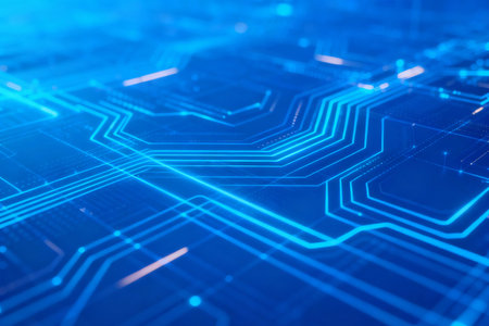 Circuit board futuristic technology background. 3d rendering abctractの素材