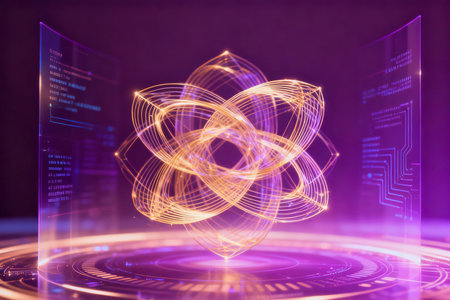 3d illustration of abstract background with technology elements. Network and data conceptの素材