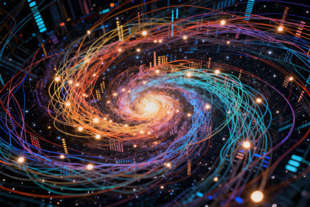 Abstract technology background. Fractal art. 3D rendered illustration.の素材