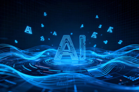 Artificial intelligence (AI) concept. 3d rendering toned imageの素材