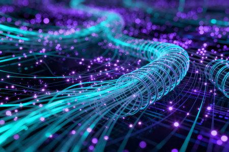 Abstract technology background. Network concept. 3d rendering toned imageの素材