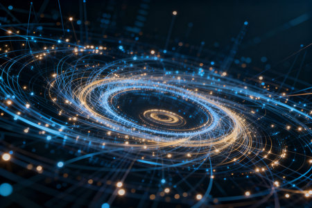 Abstract technology background. Network concept. 3d rendering toned imageの素材