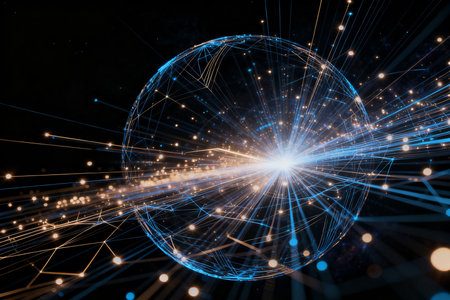 Global network connection. 3d rendering abctract fractal backgroundの素材