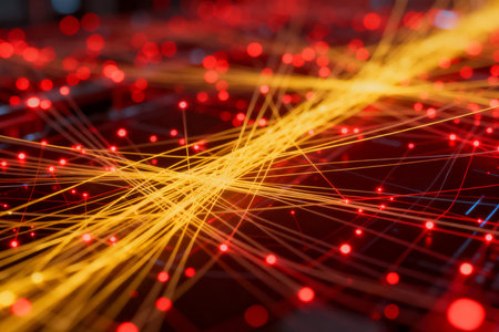 Abstract technology background. Network connection concept. Big data. 3d renderingの素材