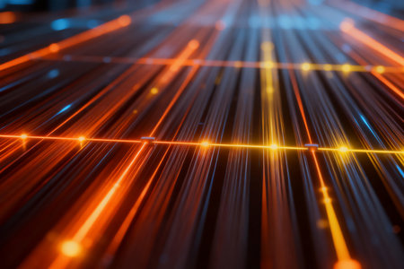 Abstract background of lines and bokeh. 3d rendering.の素材