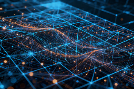 Abstract technology background. Network connection structure. 3d rendering illustration.の素材