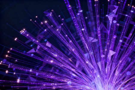 Fiber optics background with lots of light spots (shallow DOF)の素材