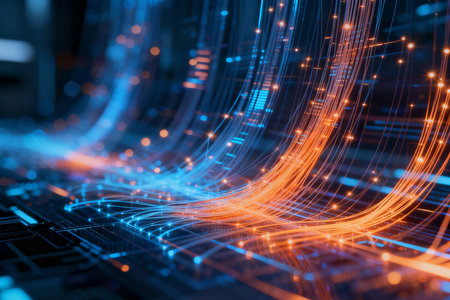 Futuristic technology abstract background. 3d rendering toned imageの素材