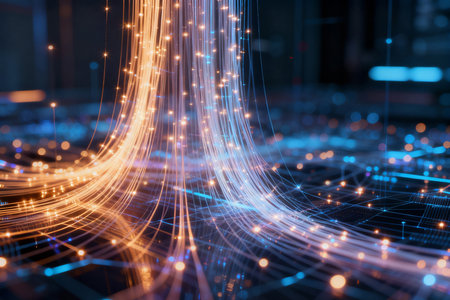 Abstract technology background. Network and high tech concept. 3D Renderingの素材