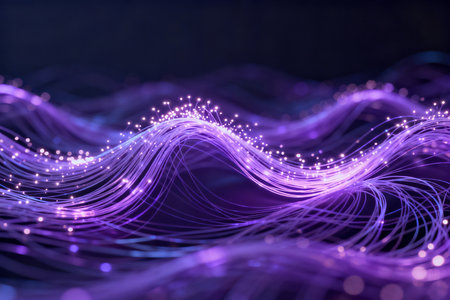 abstract background with glowing lines and bokeh, 3d renderの素材