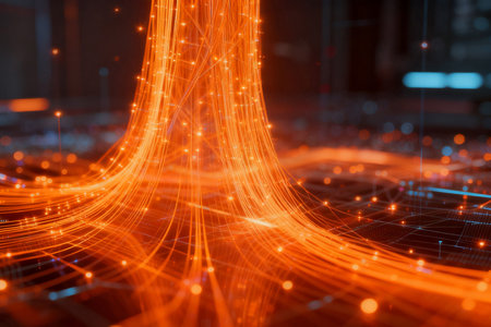 Abstract technology background. Network connection concept. 3D Rendering.の素材