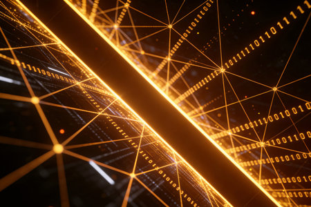 Abstract technology background with lines and dots. 3d rendering toned imageの素材