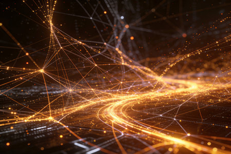 Abstract technology background. Network connection concept. 3D Rendering.の素材