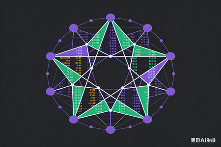 Abstract colorful polygonal network on black background. Vector illustration.の素材