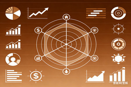 Abstract image on a brown background, the concept of business and technologyの素材