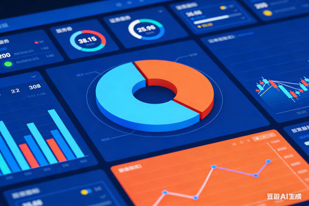 3d render of pie chart or bar graph on financial data dashboardの素材