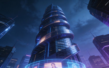 Shanghai Lujiazui Finance and Trade Zone of the modern city nightの素材