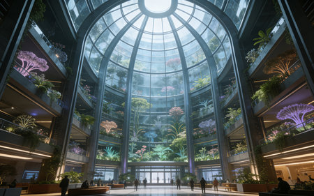 The interior of the Conservatory & Botanical Gardens in Las Vegas. Conservatory & Botanical Gardens is a botanical garden located on the Las Vegas Strip.の素材