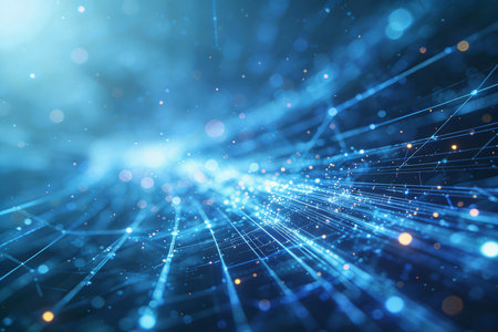 3d rendering of abstract technology background. Network connection concept. 3d illustrationの素材