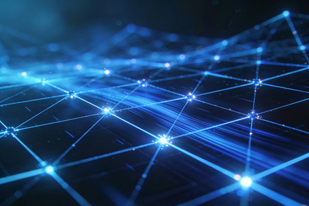 Abstract technology background. Network concept. 3d rendering toned imageの素材