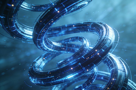 3D rendering of abstract technology concept background. Hi-tech communication concept.の素材