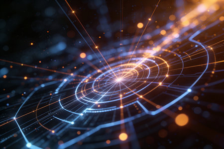 3d rendering of abstract technology background. Futuristic user interface.の素材