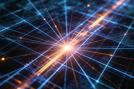 Futuristic abstract technology background. 3d rendering toned imageの素材