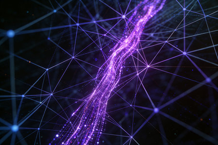 Abstract technology background. Network connection structure. 3D Rendering.の素材
