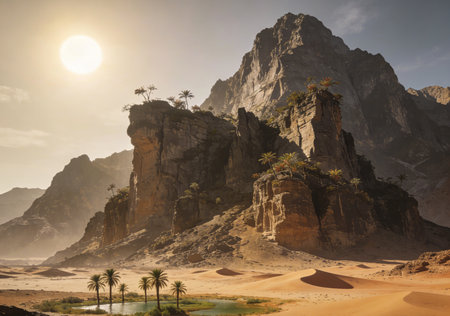 Landscape of the Wadi Rum desert in Jordan, Middle Eastの素材