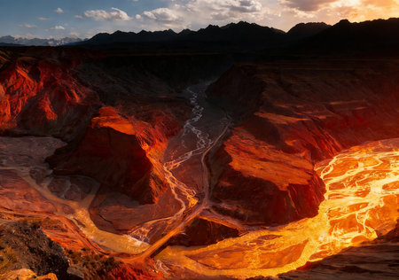 Horseshoe Bend in Death Valley National Park, California, USAの素材