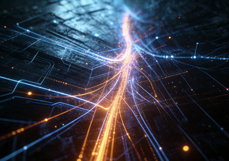 Futuristic technology background. Abstract 3d illustration. Network concept.の素材