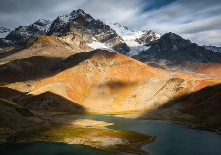 Beautiful mountains landscapes in Cordillera Huayhuash, Peru, South Americaの素材
