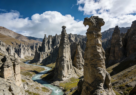 Canyon in the Himalayas, Ladakh, India.の素材
