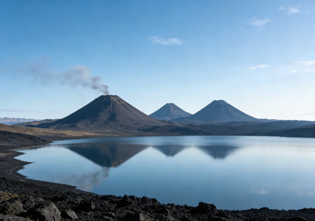 Volcanic landscape of the Kamchatka Peninsula, Russia.の素材