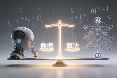 Astronaut and scales of justice on the scales. 3d renderingの素材