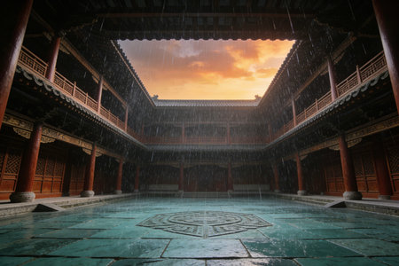 Courtyard of the Forbidden City in Beijing, China. The Forbidden City is a UNESCO World Heritage Site.の素材