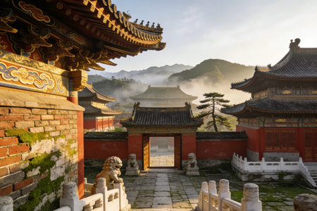 Ancient architecture scenery in the Eastern Royal Tombs of the Qing Dynasty, Zunhua City, Hebei Province, china.の素材