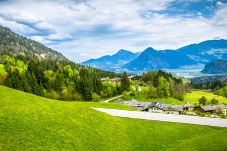 Hills of Alps in Austriaの写真素材