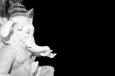 isolated image of a hindu God Lord Ganesh idol prepared for the annual festival imageの写真素材