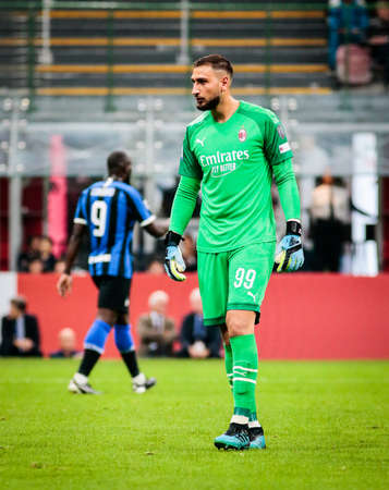 during the Italian championship Serie A football match between AC Milan and FC Internazionale on...