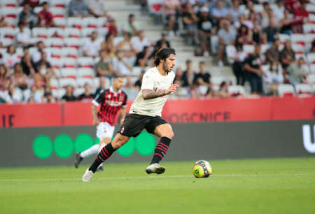 Sandro Tonali (Ac Milan) during the Pre-Season Friendly football match between OGC Nice and AC Milan on July 31, 2021 at Allianz Riviera in Nice, France - Photo Nderim Kaceli / DPPIのeditorial素材