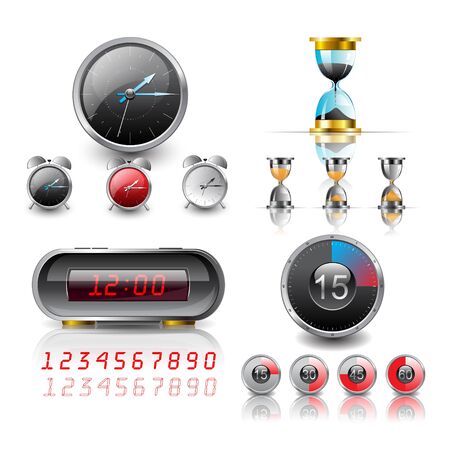 clocks and stopwatch detailed のイラスト素材
