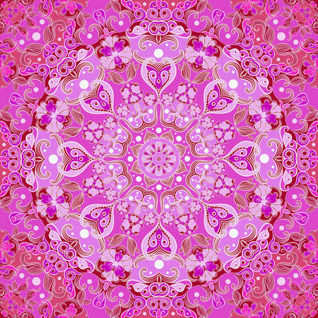 Vector pink round shape seamless decorative ornamentのイラスト素材