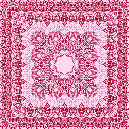 Vector square decorative ornament in retro styleのイラスト素材