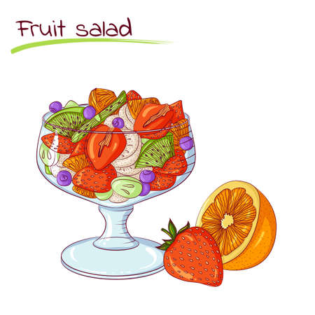 Fresh fruit saladのイラスト素材