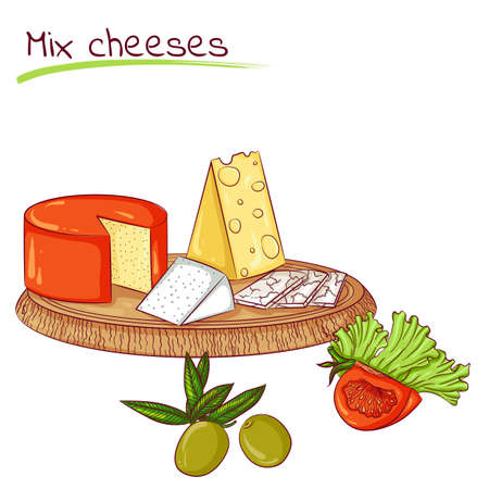 Mix cheeses and vegetablesのイラスト素材