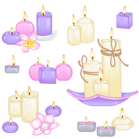 Set of different candlesの写真素材