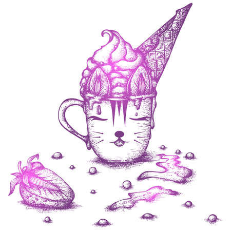 Dessert in a cupのイラスト素材